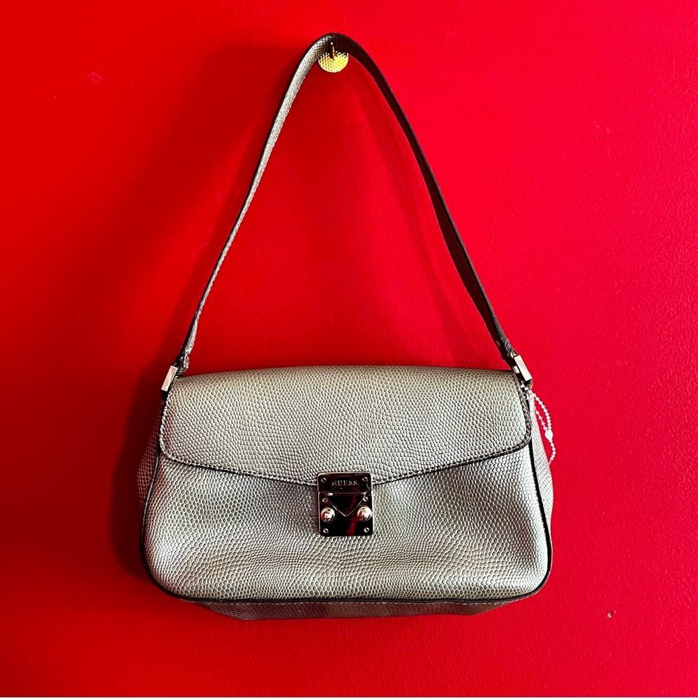 Guess Metallic Pebbled Shoulder Bag